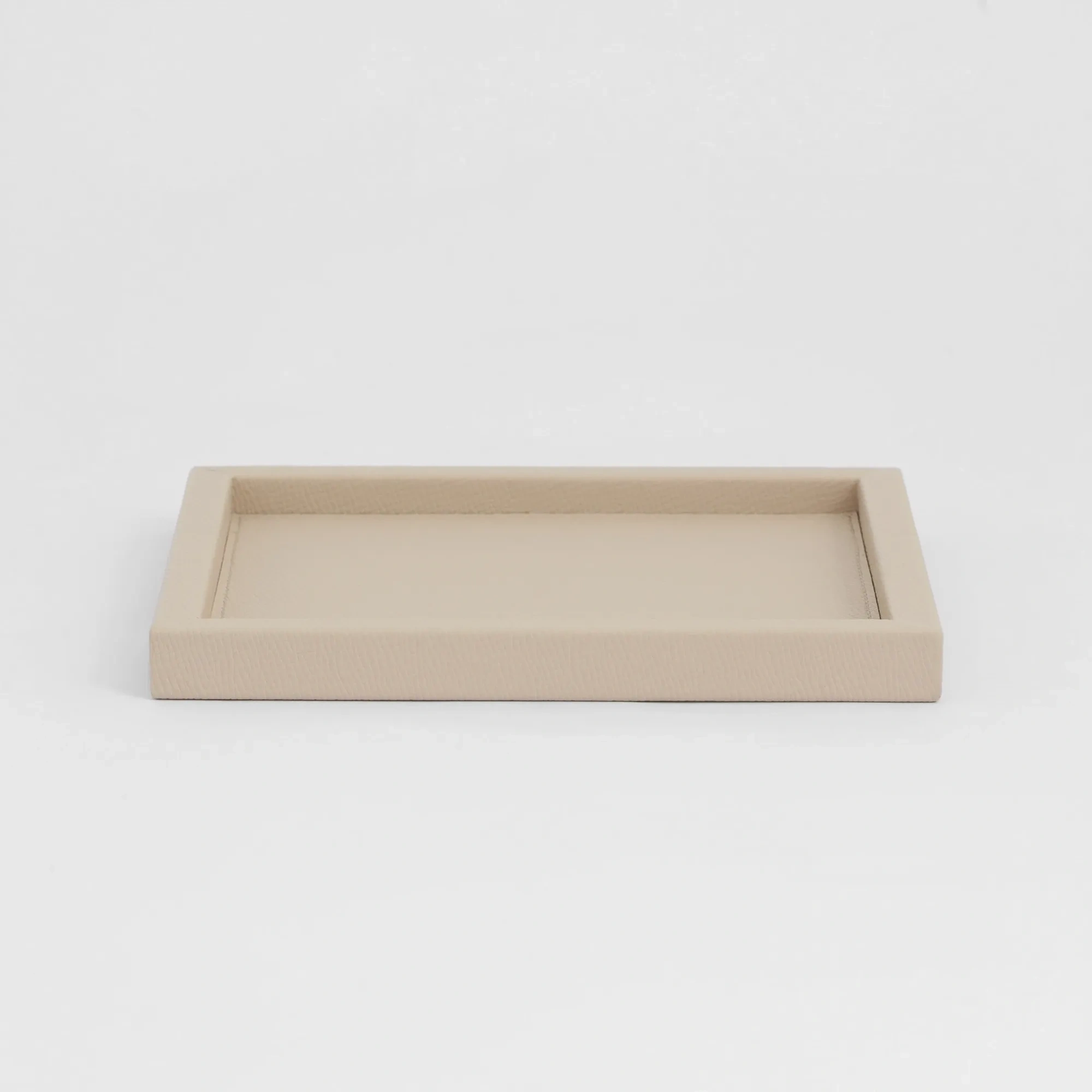 Qua Home Rita Dekoratif Deri Tepsi Krem 22x22x2,5 cm