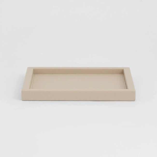  Qua Home Rita Dekoratif Deri Tepsi Krem 22x22x2,5 cm