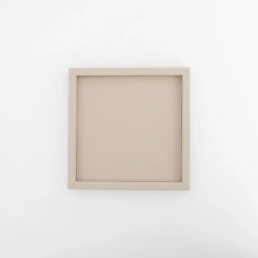  Qua Home Rita Dekoratif Deri Tepsi Krem 22x22x2,5 cm