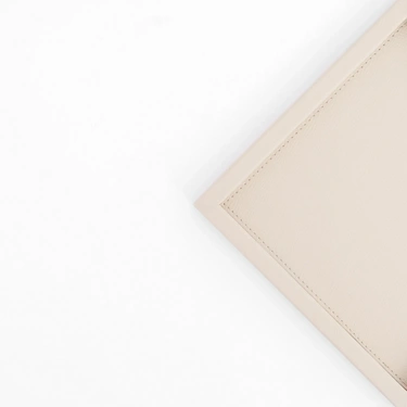  Qua Home Rita Dekoratif Deri Tepsi Krem 22x22x2,5 cm