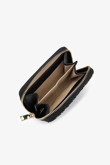  Valmenti Kadın Deri Hasır Siyah Cüzdan