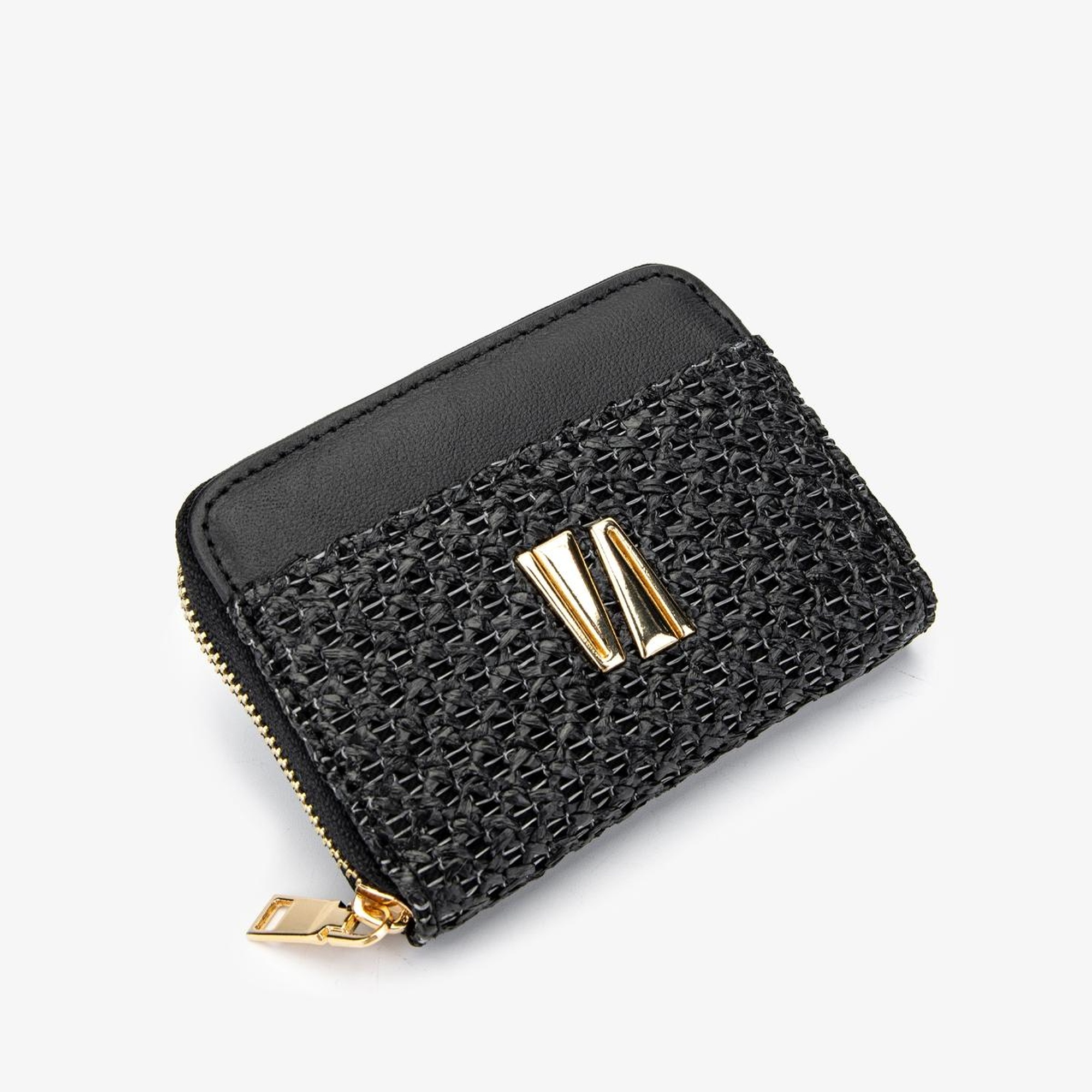 Valmenti Kadın Deri Hasır Siyah Cüzdan