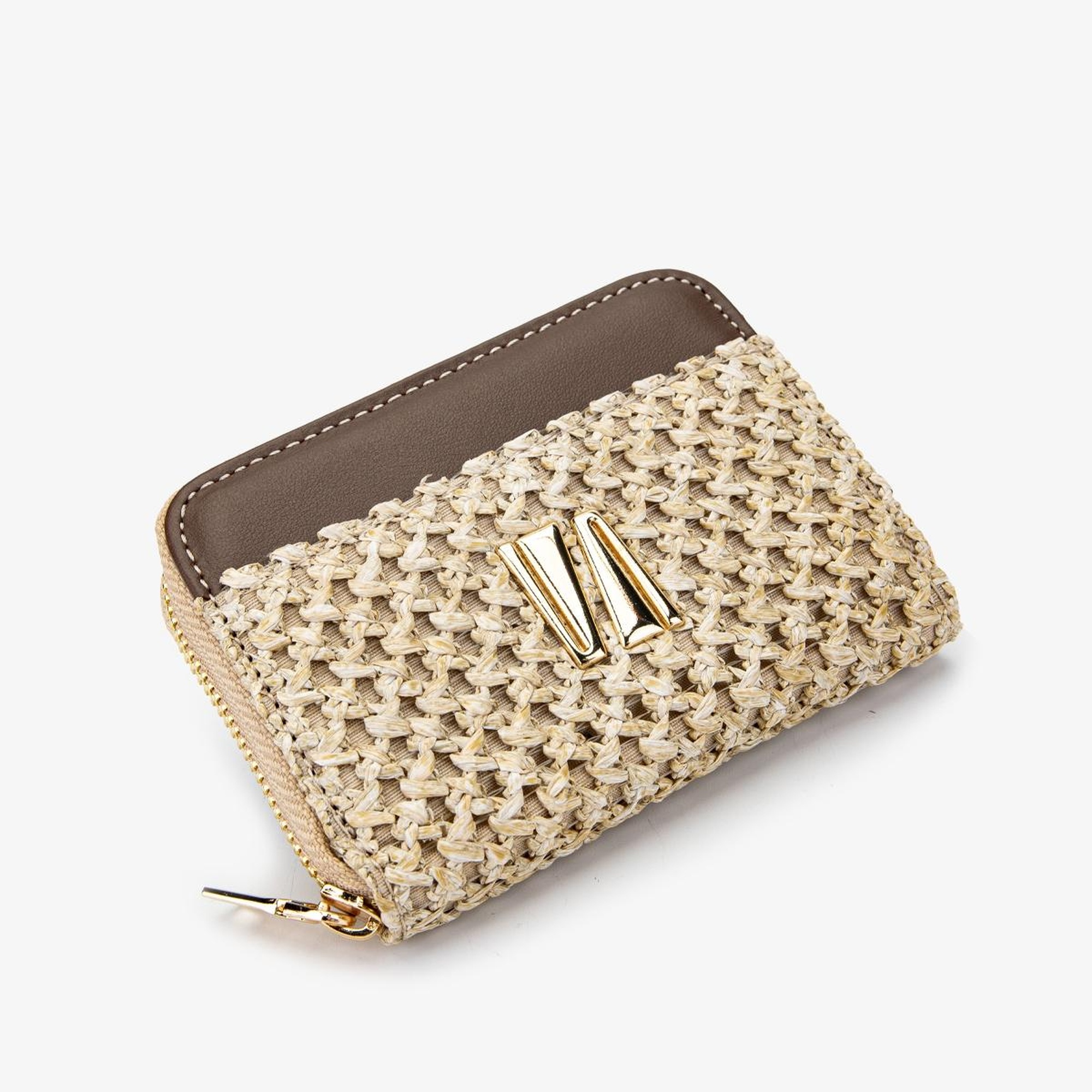 Valmenti Kadın Deri Hasır Kahverengi Cüzdan