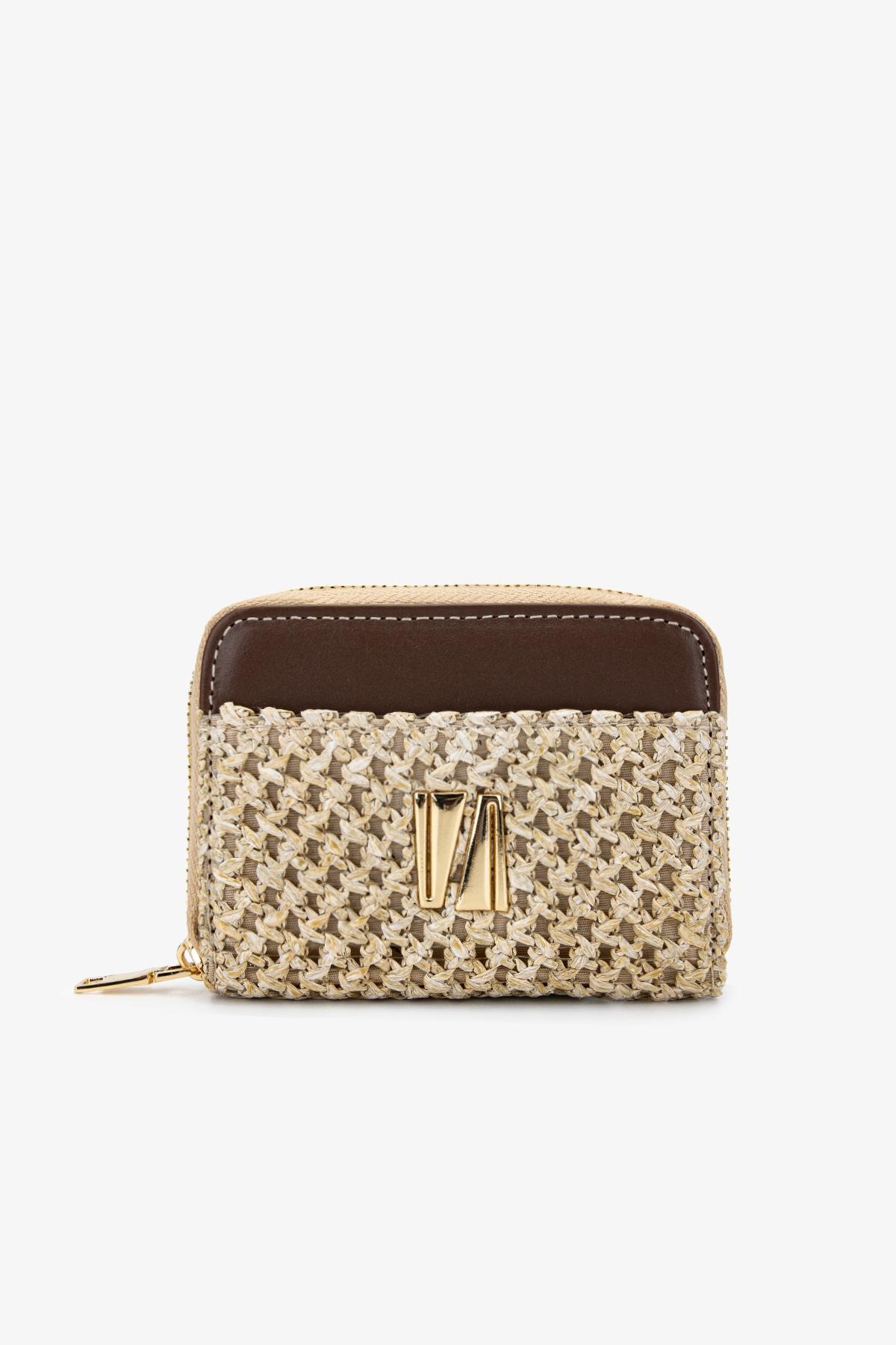  Valmenti Kadın Deri Hasır Kahverengi Cüzdan