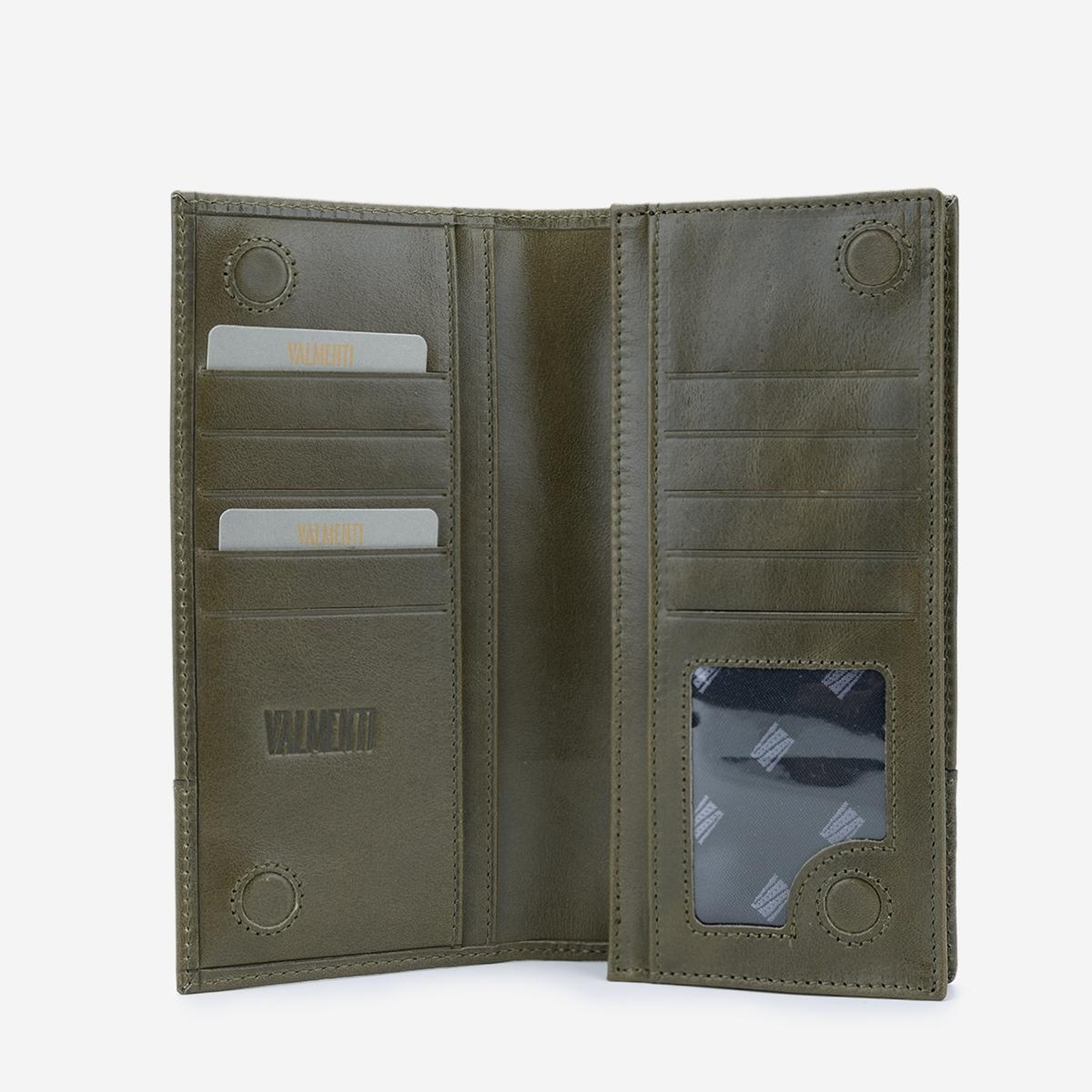 Valmenti Erkek Hakiki Deri Yeşil Cüzdan