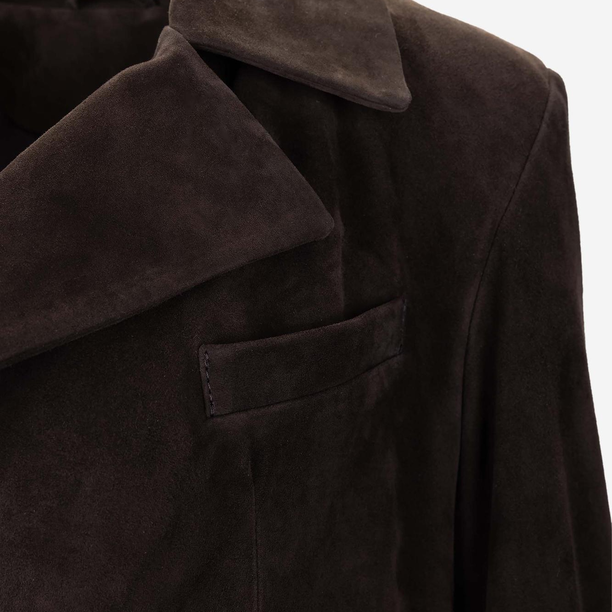 Valmenti Kadın Hakiki Deri Kahverengi Süet Deri Mont