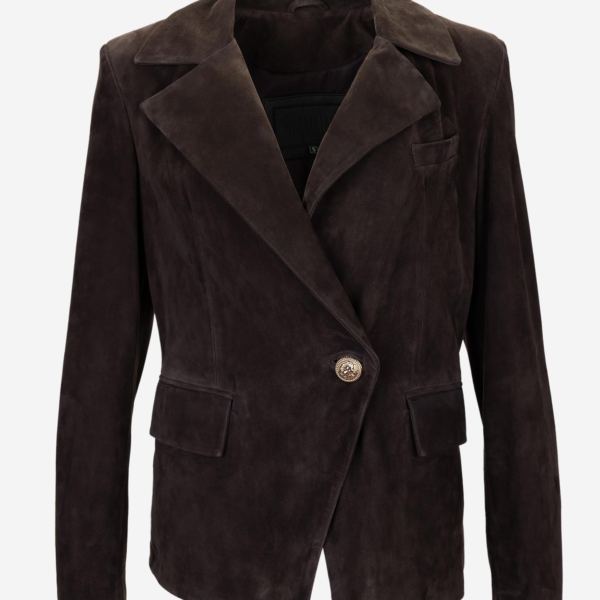 Valmenti Kadın Hakiki Deri Kahverengi Süet Deri Mont