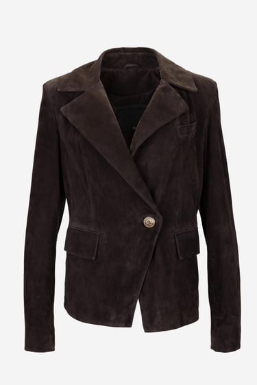  Valmenti Kadın Hakiki Deri Kahverengi Süet Deri Mont