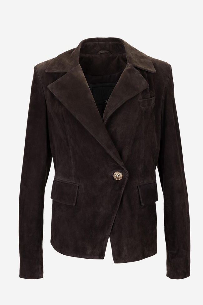  Valmenti Kadın Hakiki Deri Kahverengi Süet Deri Mont