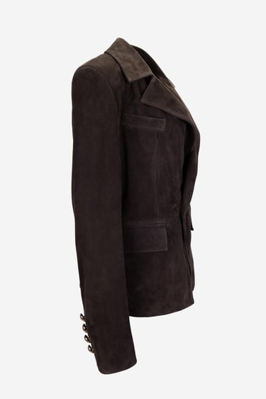  Valmenti Kadın Hakiki Deri Kahverengi Süet Deri Mont