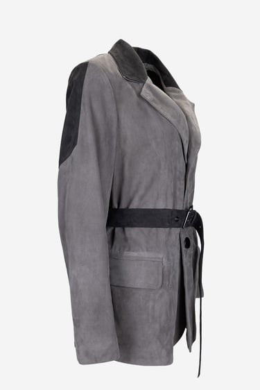  Valmenti Kadın Gri Hakiki Deri Deri Mont