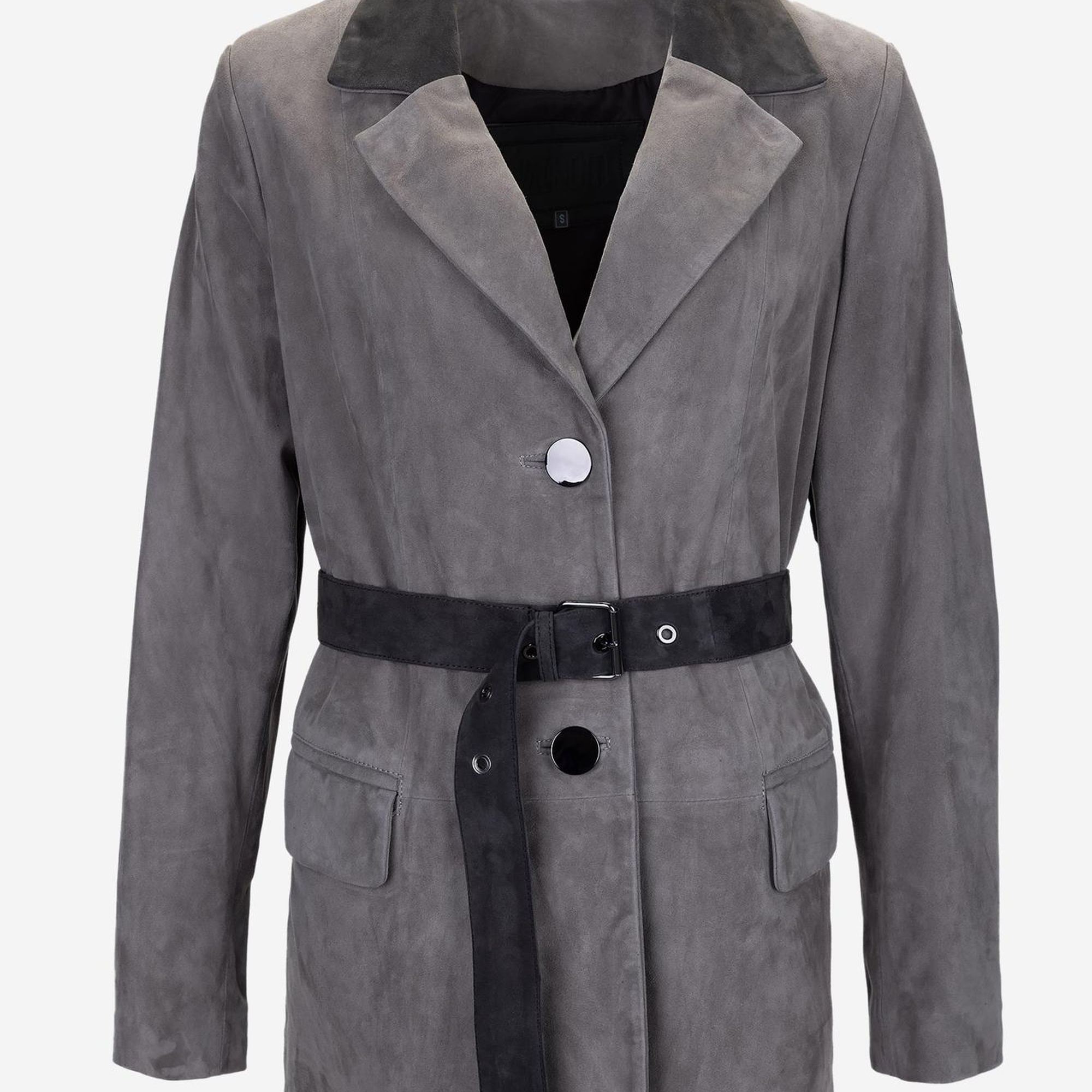 Valmenti Kadın Gri Hakiki Deri Deri Mont