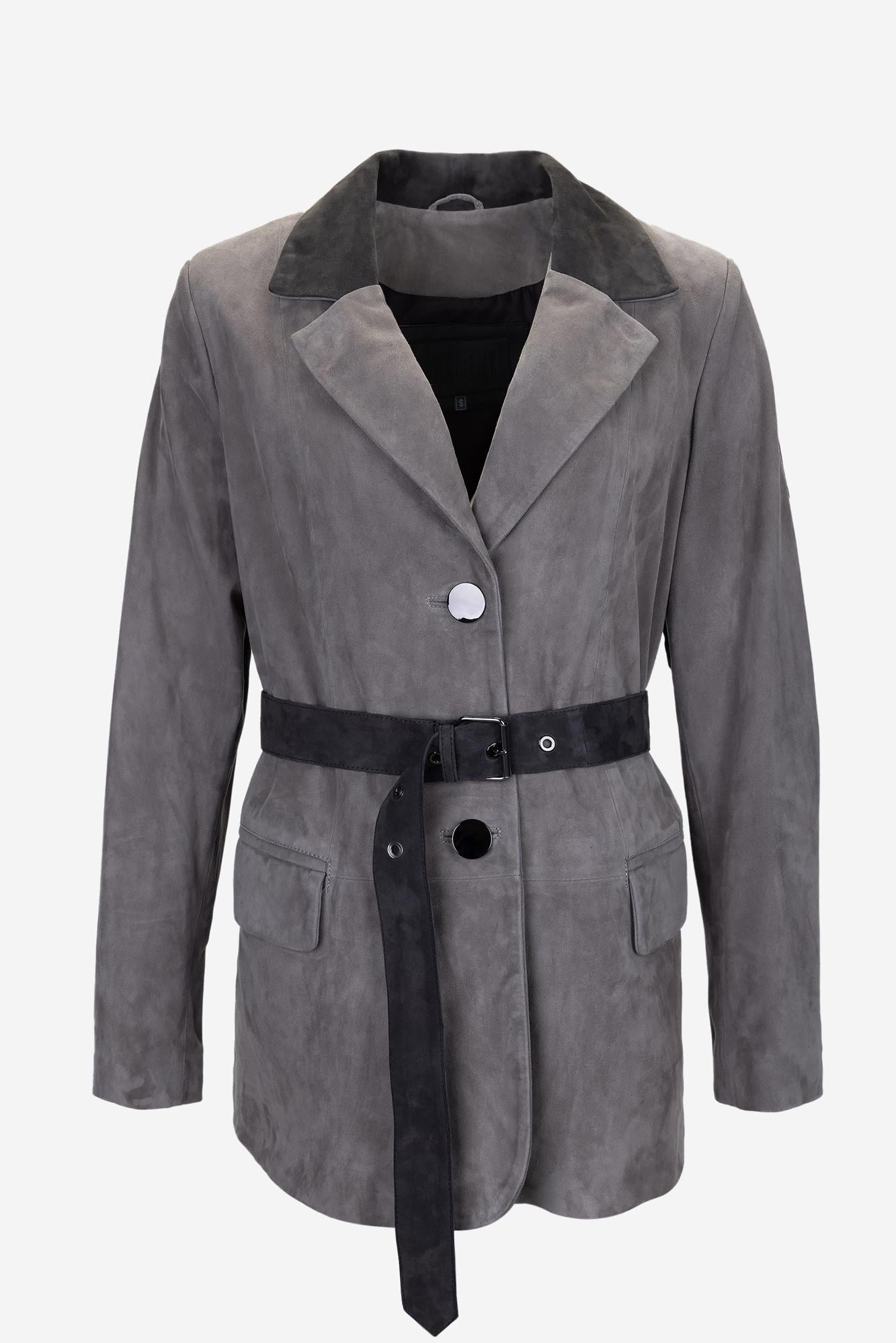  Valmenti Kadın Gri Hakiki Deri Deri Mont