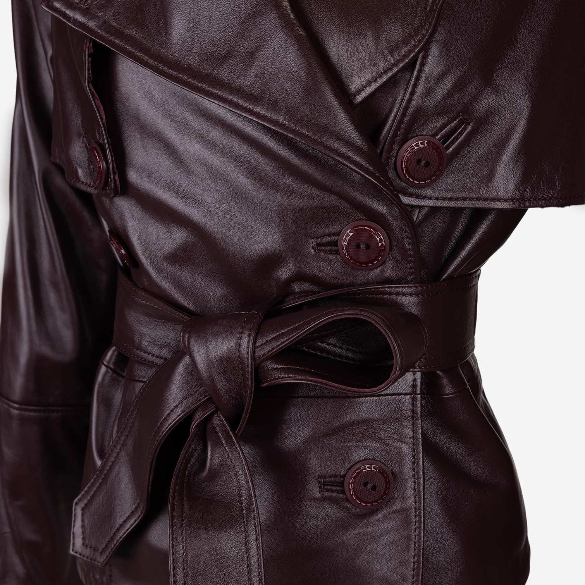 Valmenti Kadın Bordo Hakiki Deri Deri Mont