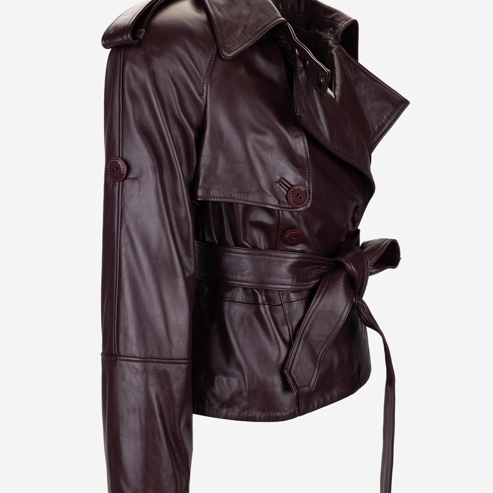 Valmenti Kadın Bordo Hakiki Deri Deri Mont