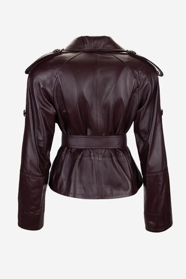  Valmenti Kadın Bordo Hakiki Deri Deri Mont