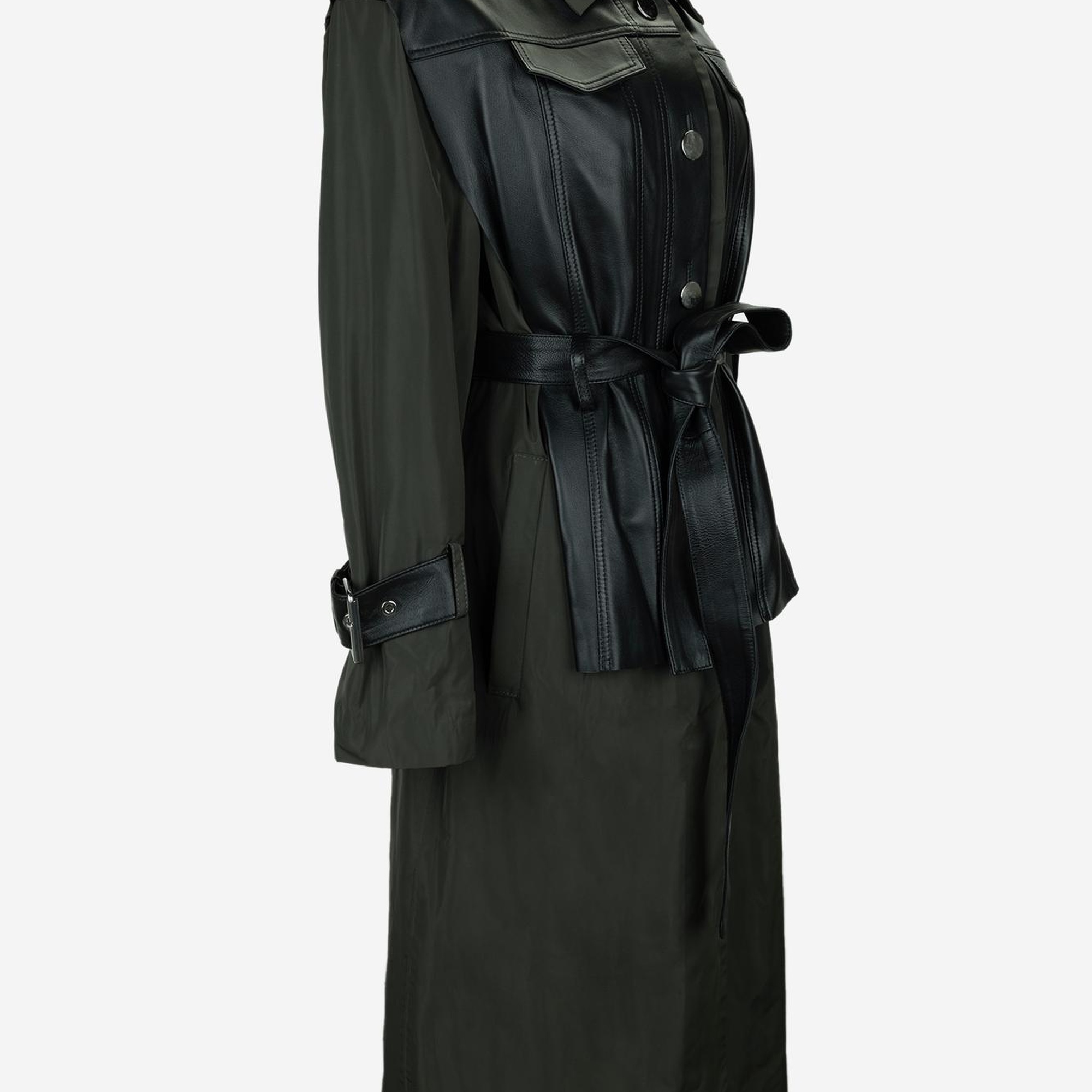 Valmenti Kadın Hakiki Deri Haki Süet Deri Mont