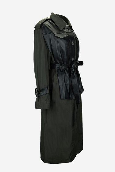  Valmenti Kadın Hakiki Deri Haki Süet Deri Mont