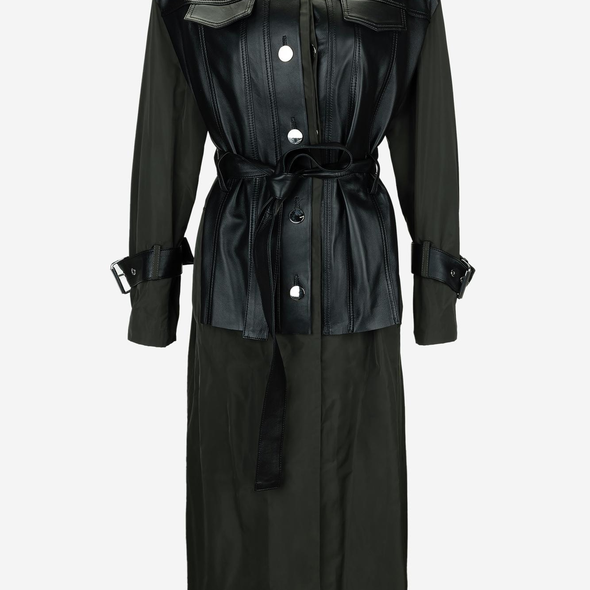 Valmenti Kadın Hakiki Deri Haki Süet Deri Mont