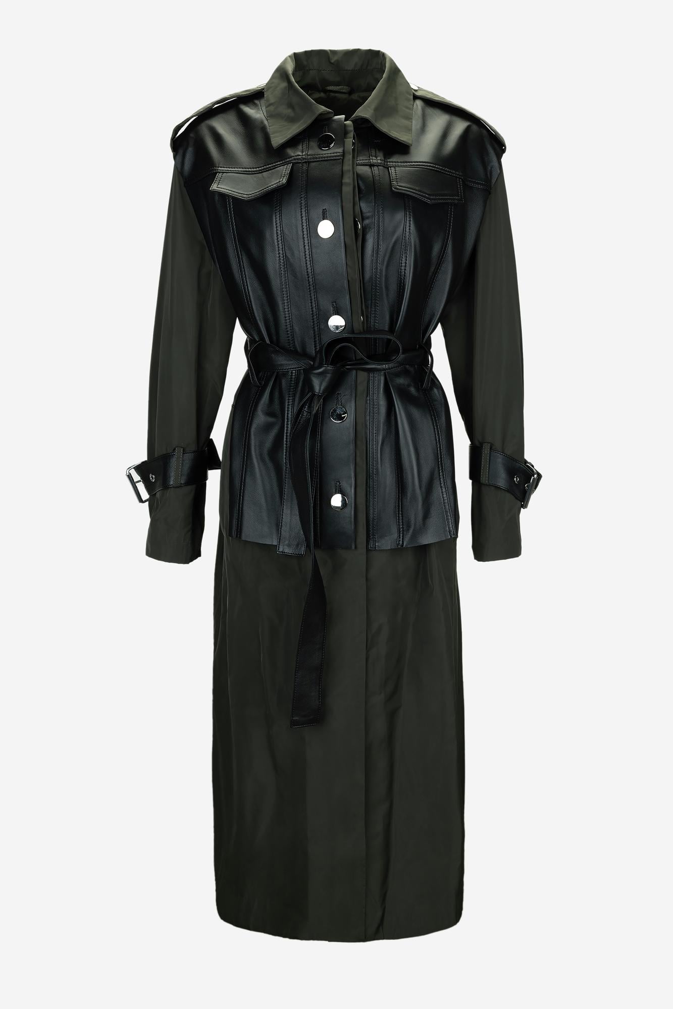  Valmenti Kadın Hakiki Deri Haki Süet Deri Mont