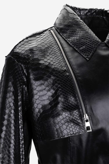  Valmenti Kadın Hakiki Deri Siyah Deri Mont