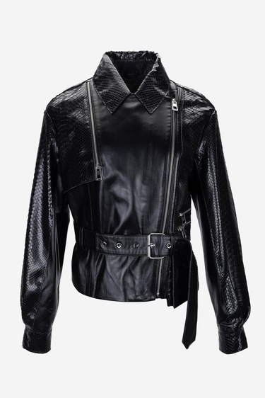  Valmenti Kadın Hakiki Deri Siyah Deri Mont