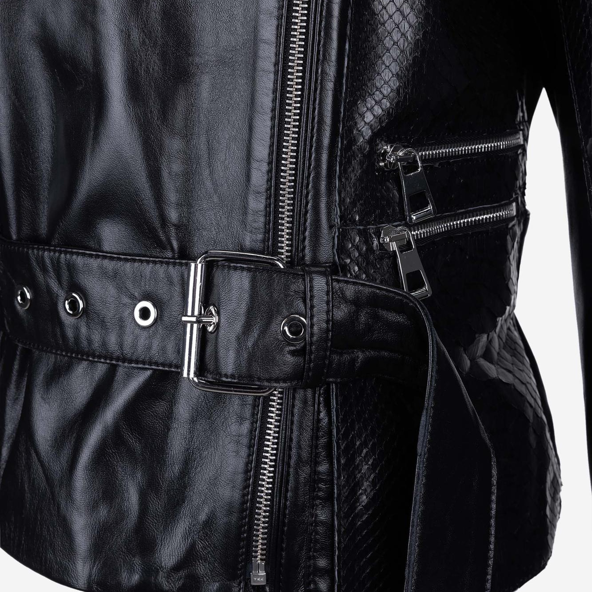 Valmenti Kadın Hakiki Deri Siyah Deri Mont