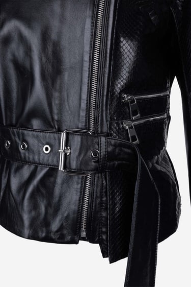  Valmenti Kadın Hakiki Deri Siyah Deri Mont