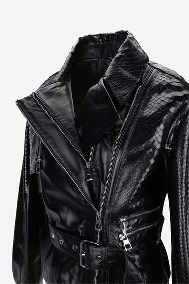  Valmenti Kadın Hakiki Deri Siyah Deri Mont