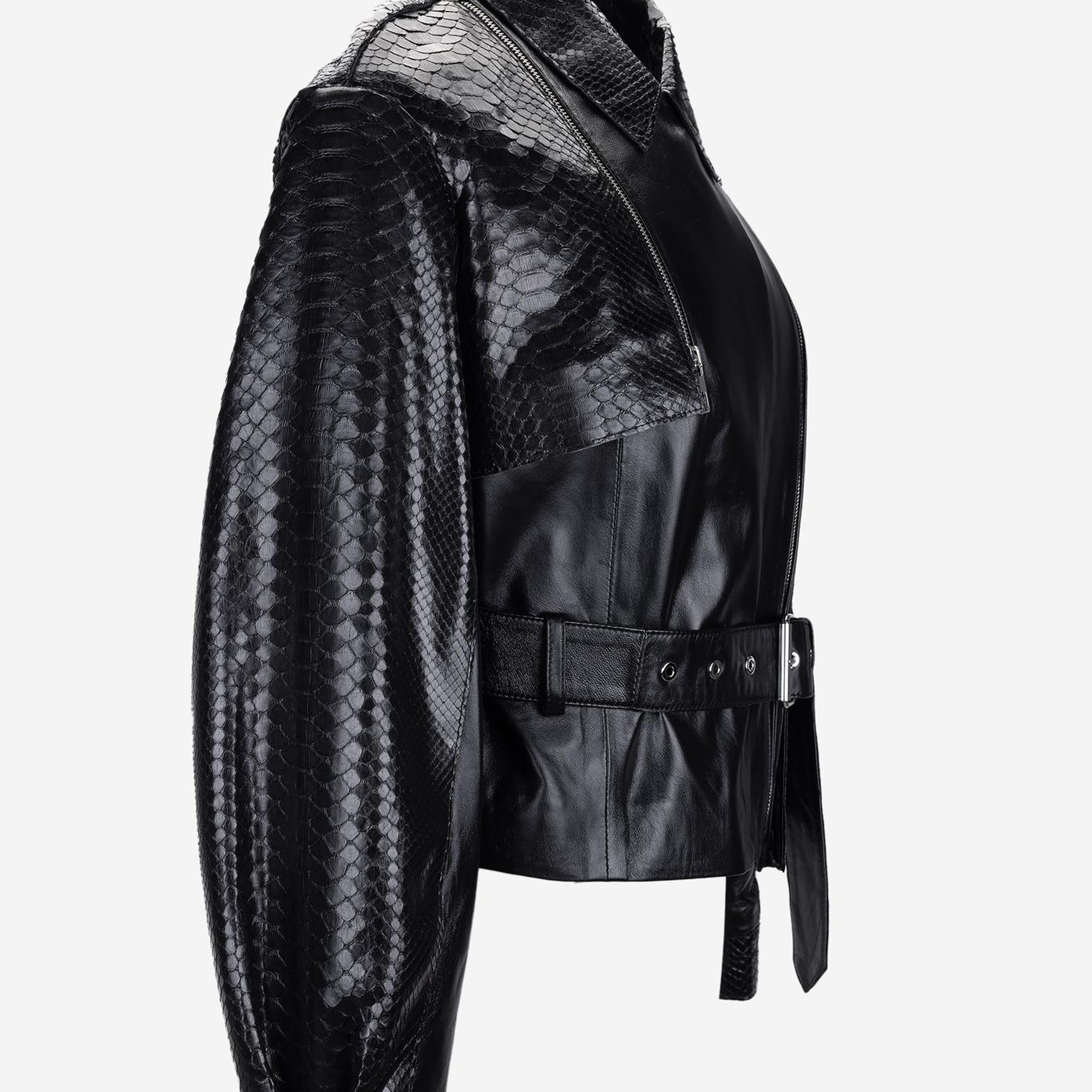 Valmenti Kadın Hakiki Deri Siyah Deri Mont