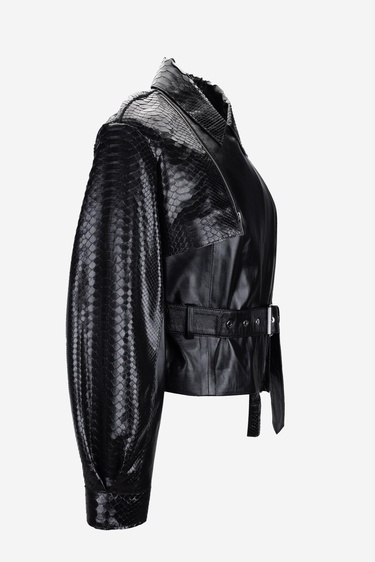  Valmenti Kadın Hakiki Deri Siyah Deri Mont