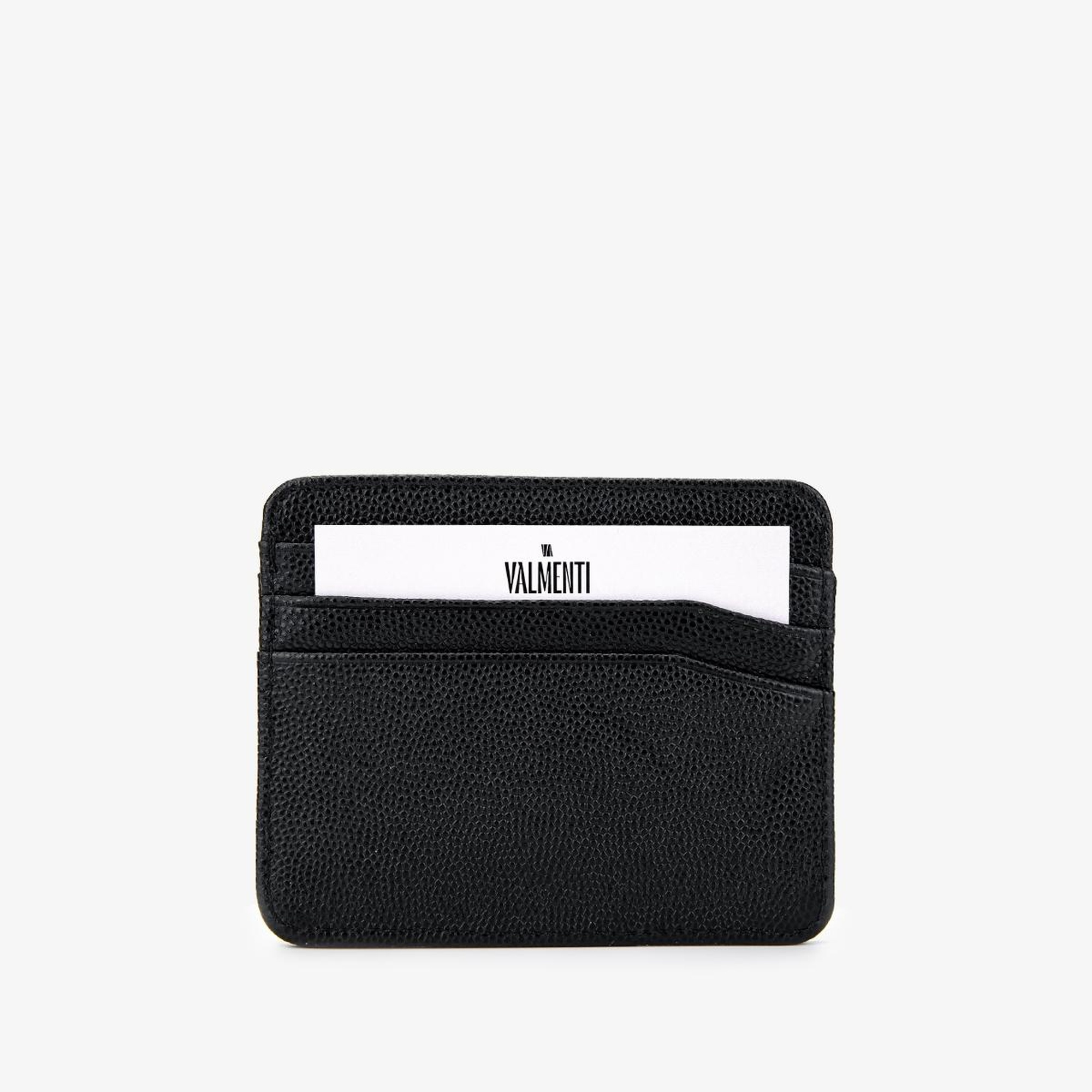 Valmenti Erkek Hakiki Deri Siyah Havyar Kartlık