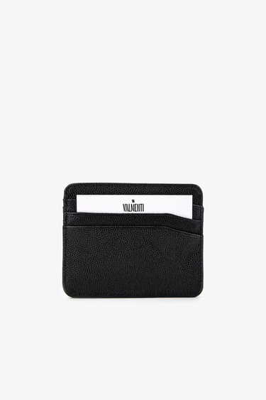  Valmenti Erkek Hakiki Deri Siyah Havyar Kartlık