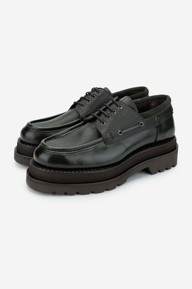  Valmenti Erkek Haki Hakiki Deri Casual Ayakkabı