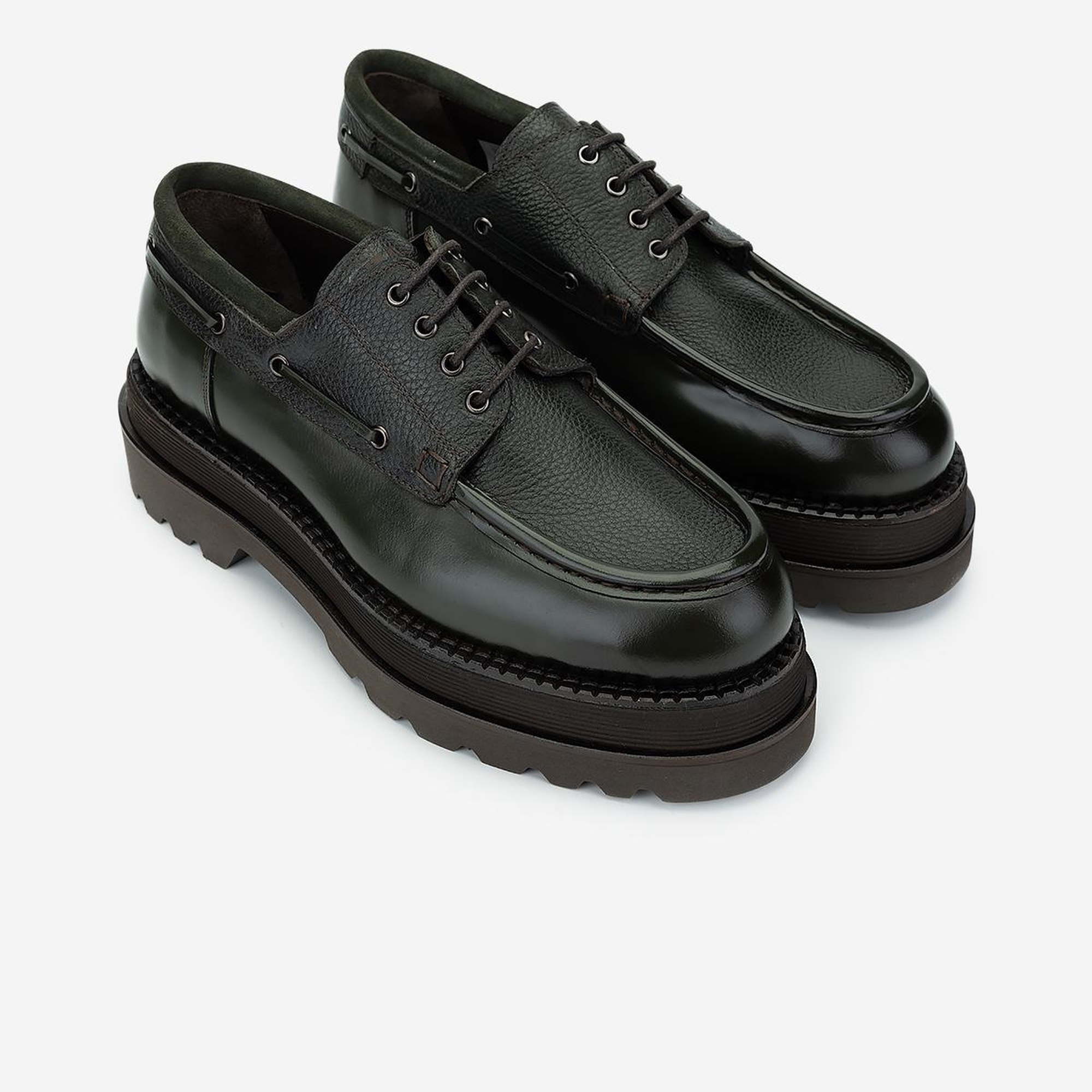 Valmenti Erkek Haki Hakiki Deri Casual Ayakkabı