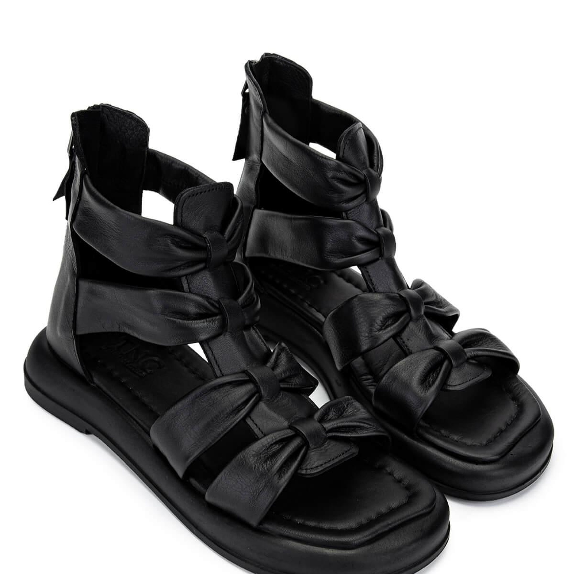 Tamer Tanca Kadın Hakiki Deri Siyah Düz Sandalet