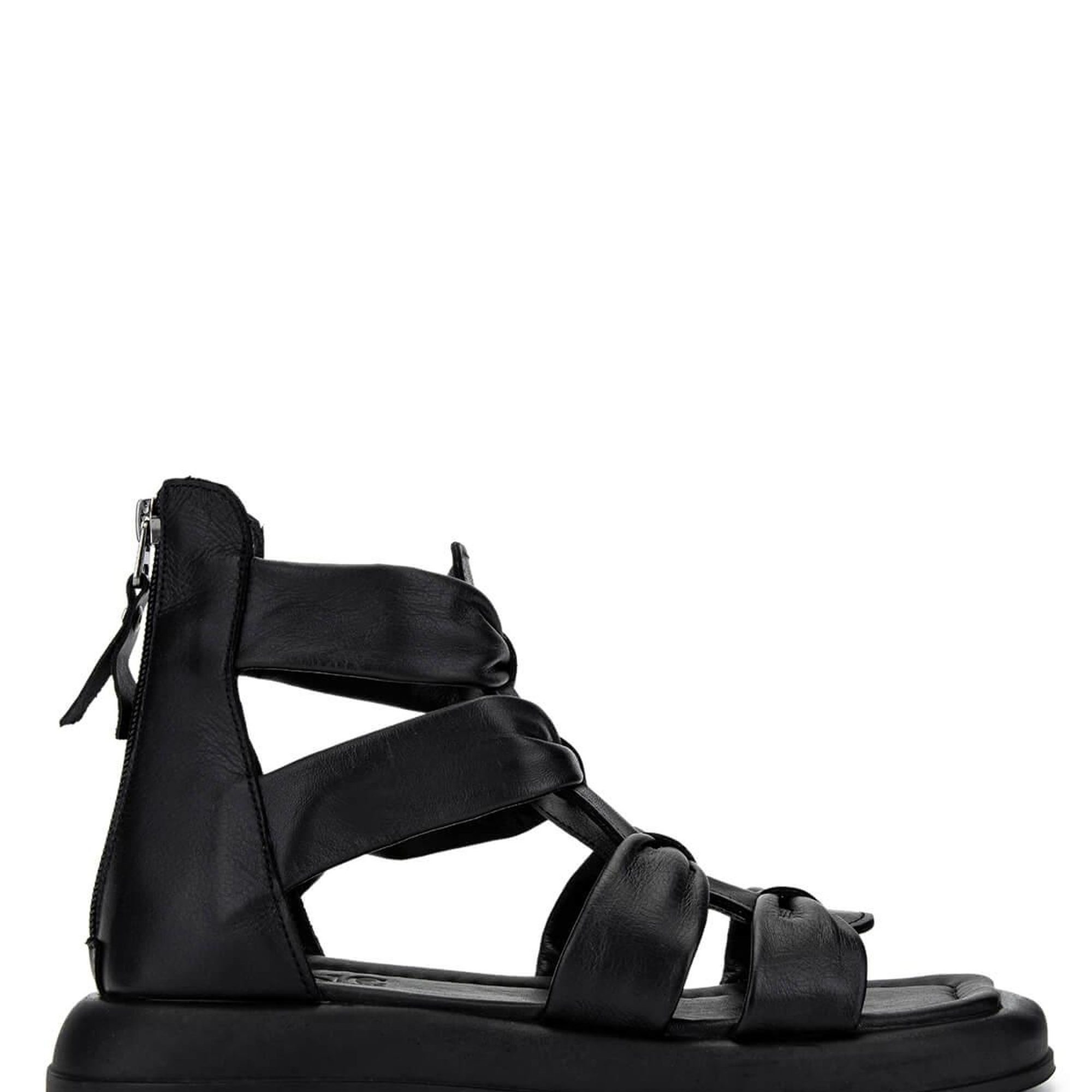 Tamer Tanca Kadın Hakiki Deri Siyah Düz Sandalet