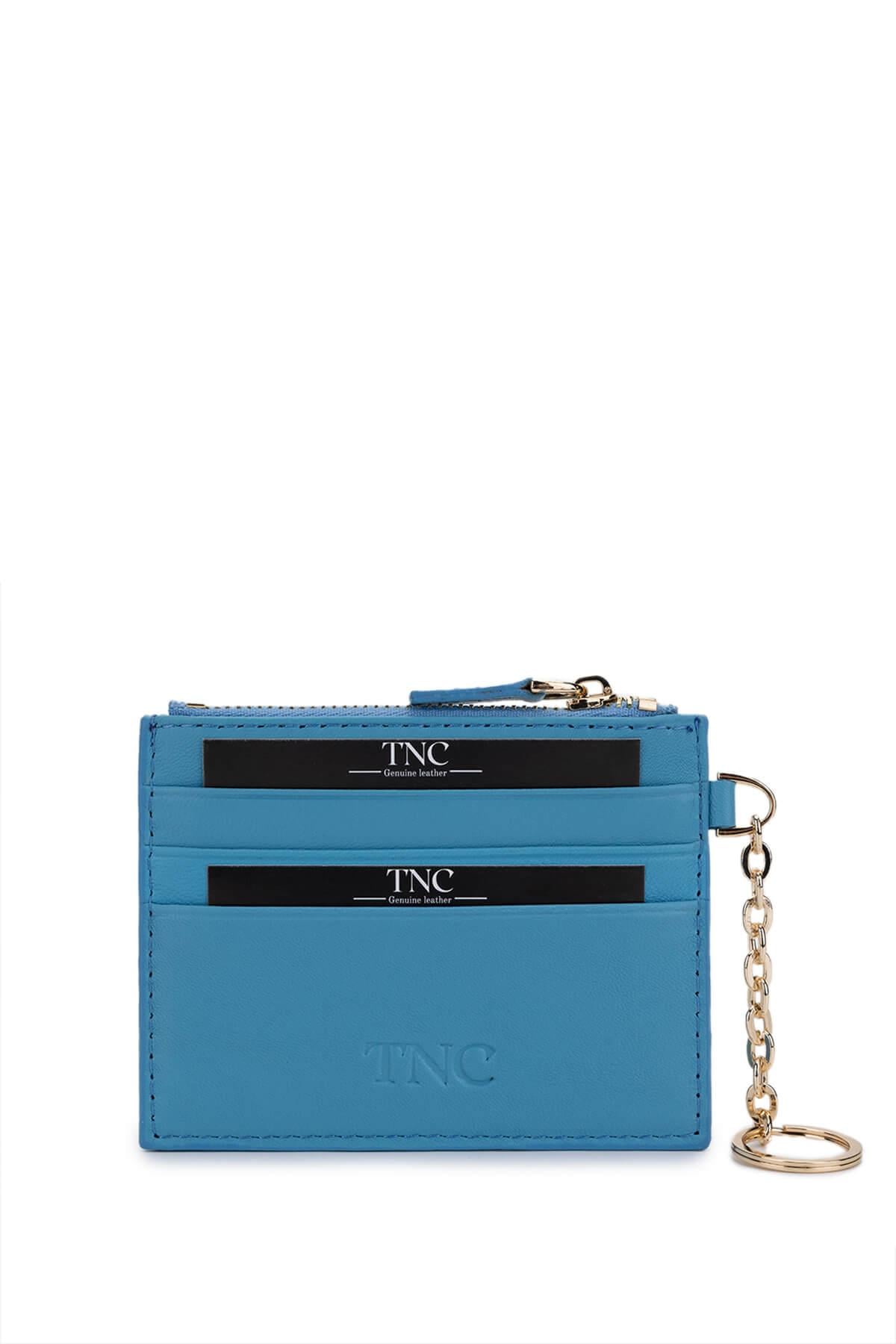  Tamer Tanca Unisex Hakiki Deri Mavi Kartlık