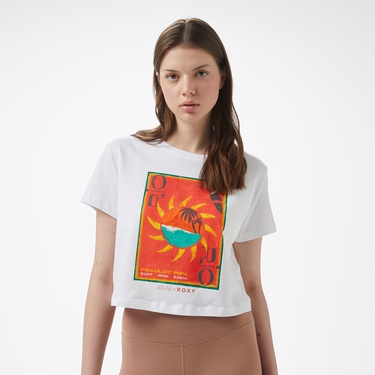  Roxy Atlas Oceanregular Kadın Beyaz Crop T-Shirt