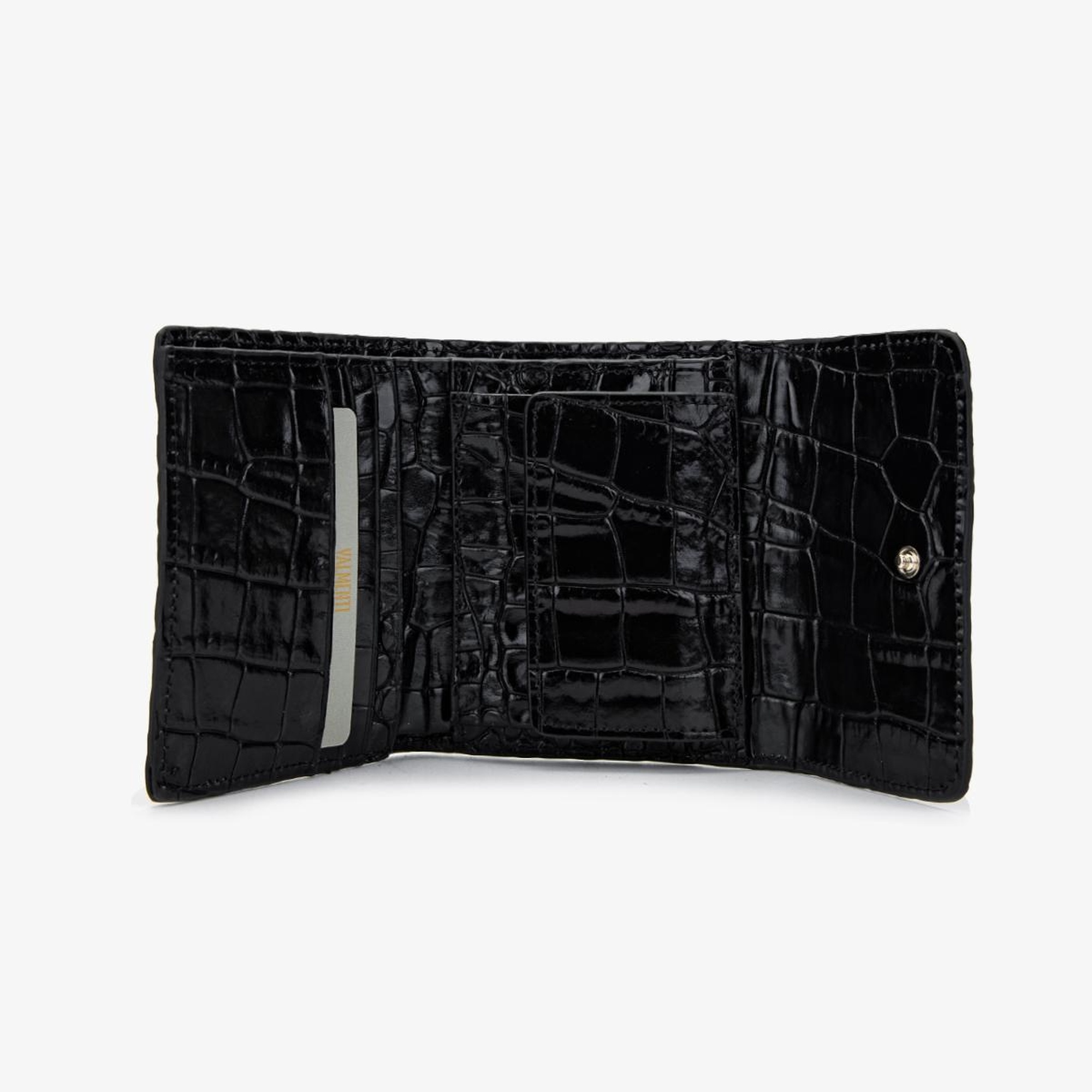 Valmenti Kadın Hakiki Deri Siyah Kroko Cüzdan