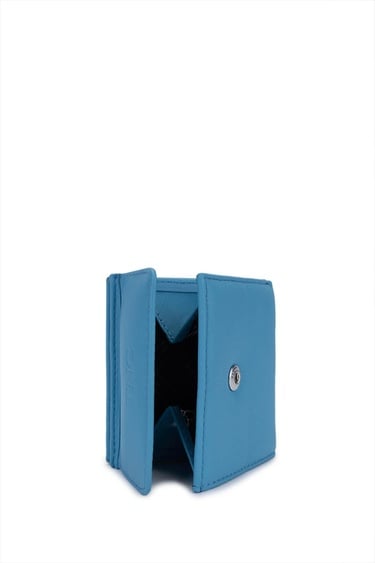  Tamer Tanca Unisex Hakiki Deri Mavi Cüzdan Cuzdan