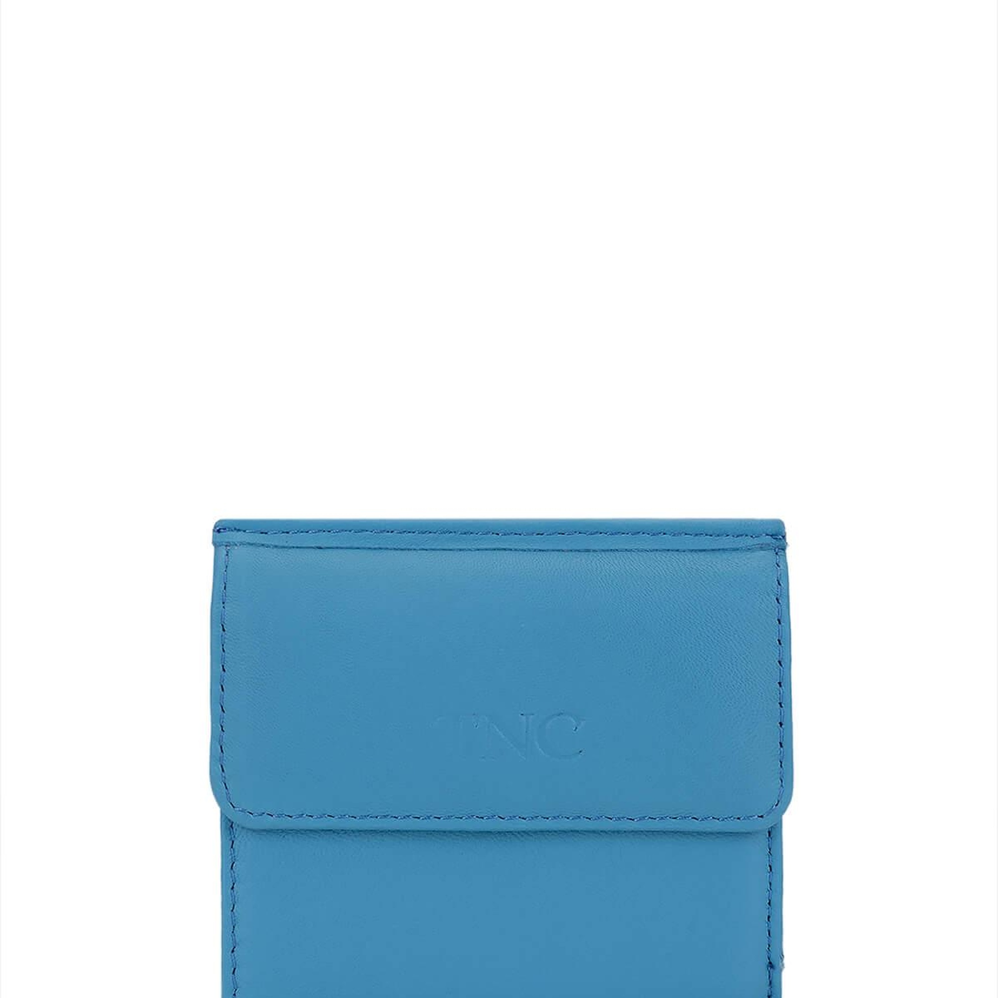 Tamer Tanca Unisex Hakiki Deri Mavi Cüzdan Cuzdan