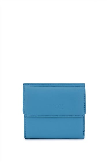  Tamer Tanca Unisex Hakiki Deri Mavi Cüzdan Cuzdan