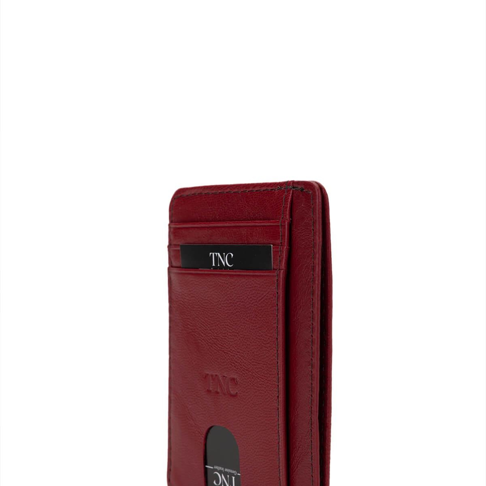 Tamer Tanca Unisex Hakiki Deri Bordo Kartlık