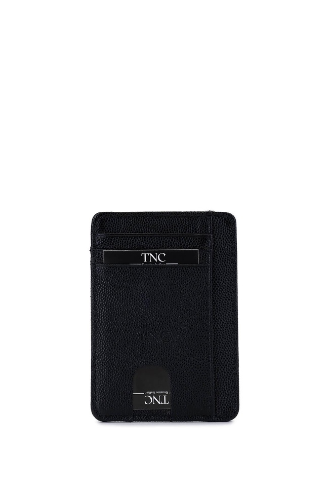  Tamer Tanca Unisex Hakiki Deri Siyah Havyar Kartlık