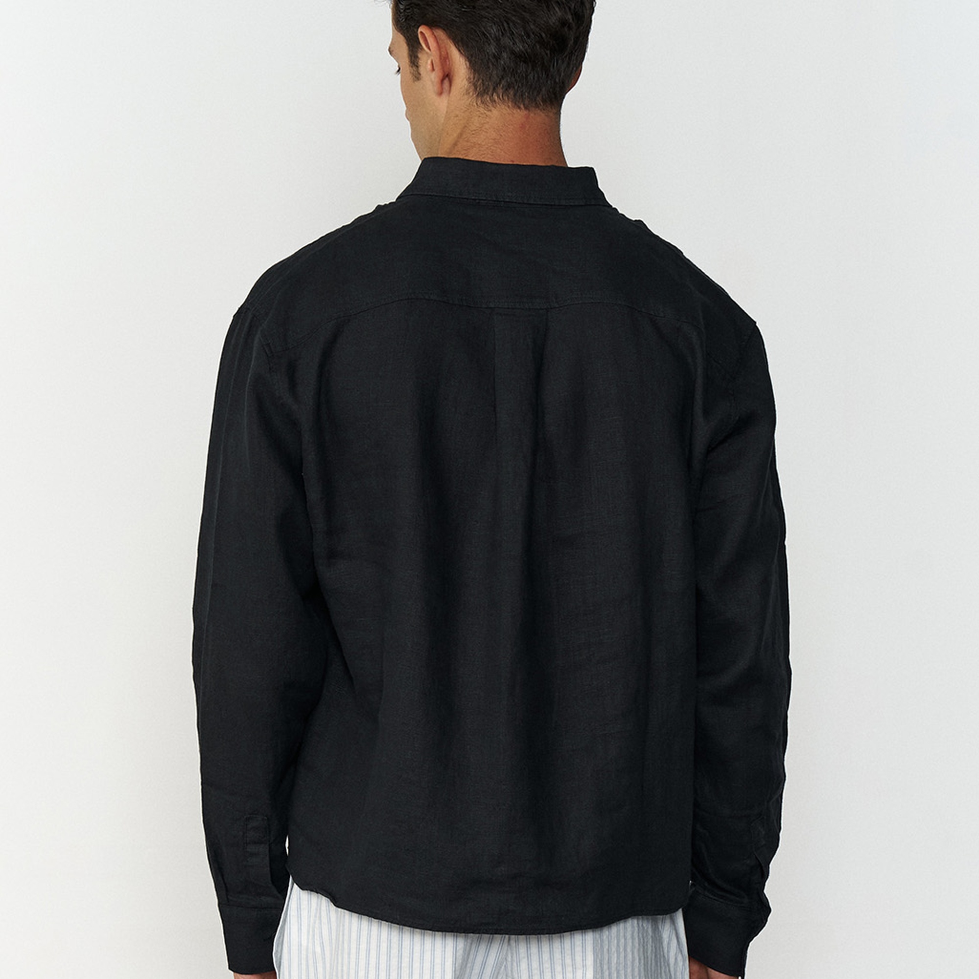 %100 Keten Oversize Gömlek