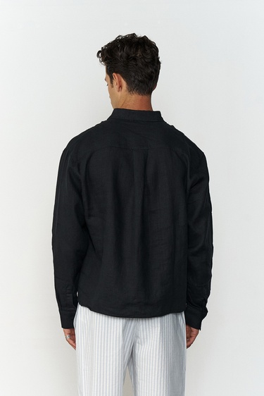  %100 Keten Oversize Gömlek