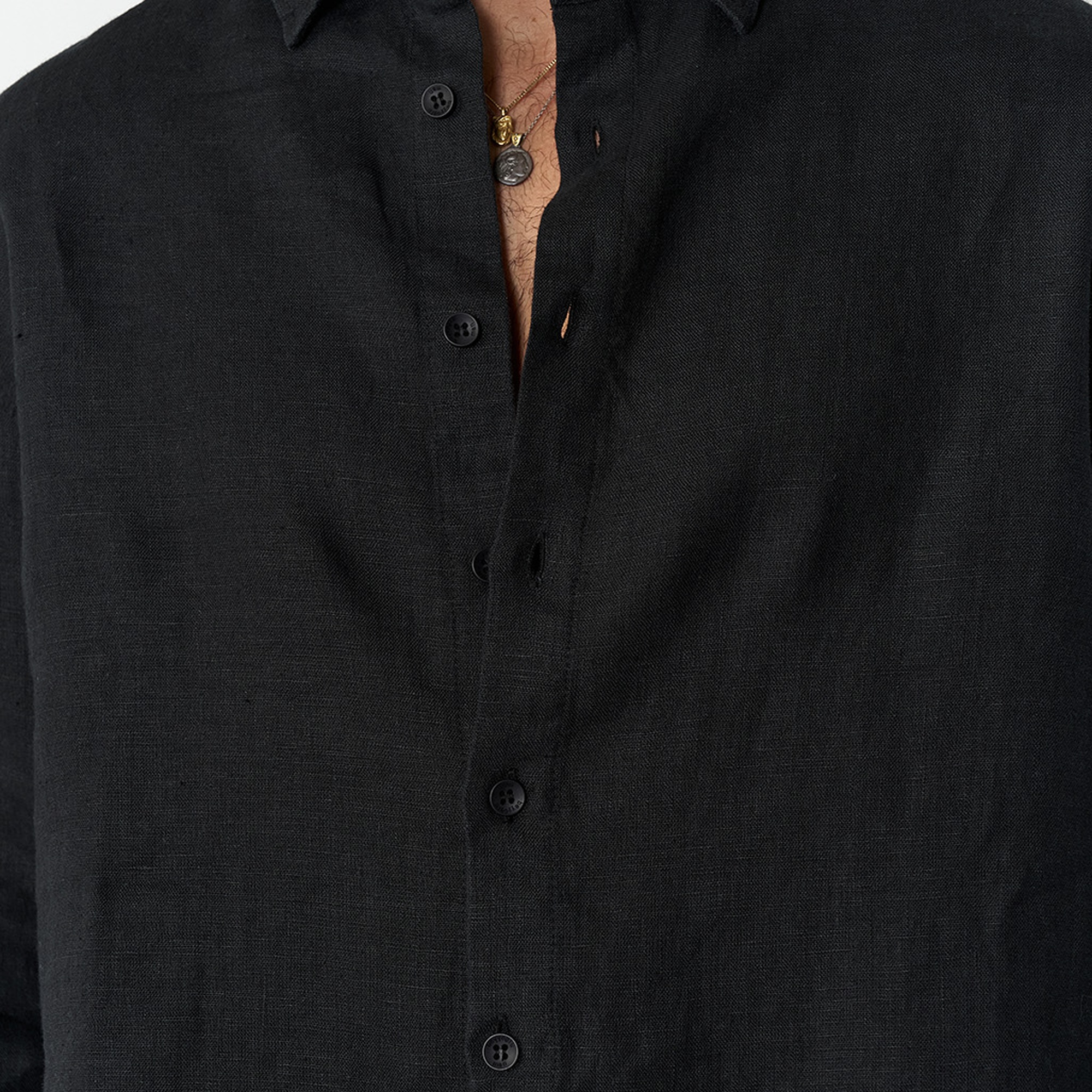 %100 Keten Oversize Gömlek