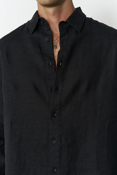  %100 Keten Oversize Gömlek