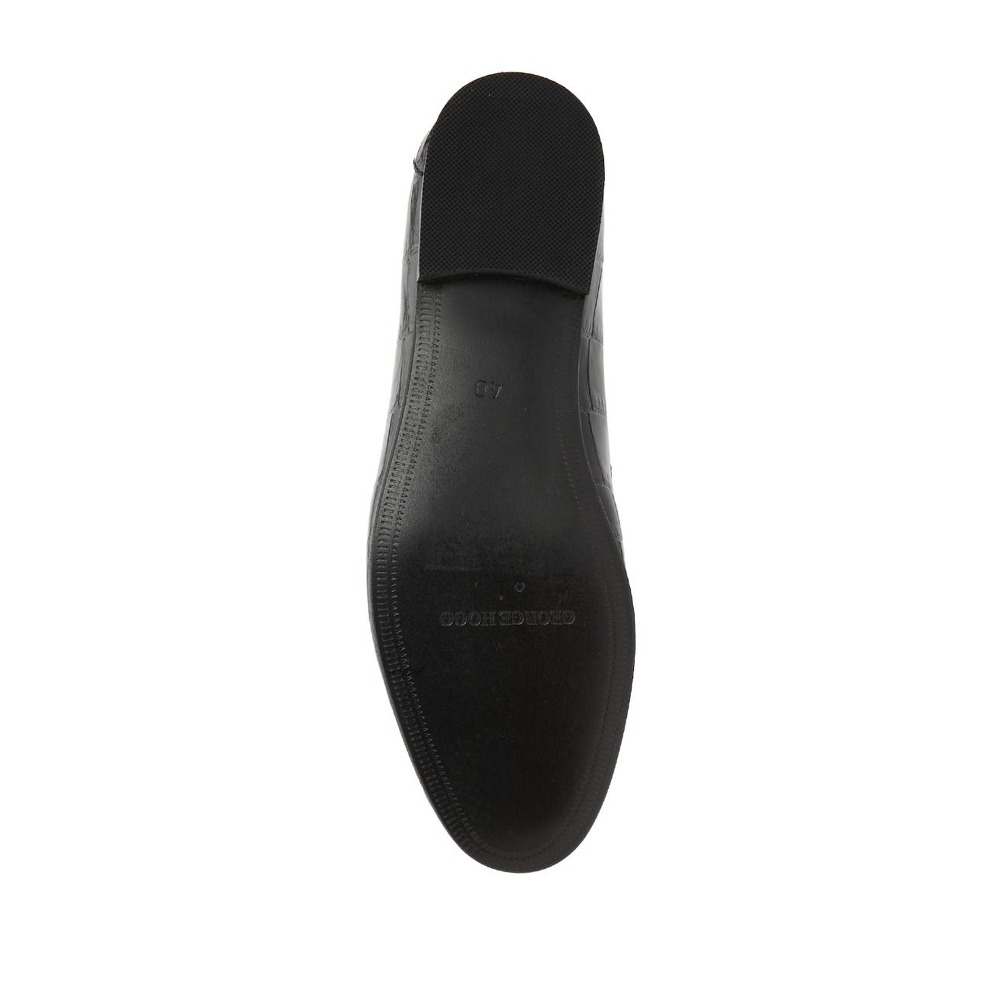 George Hogg Kadın Siyah Kroko Desenli Deri Loafer